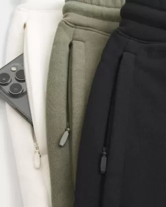 3er-Pack Fleece-Shorts mit Logo über dem Knie
