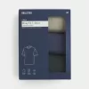 3er-Pack kastige, schwere T-Shirts mit verwaschenem Rundhalsausschnitt