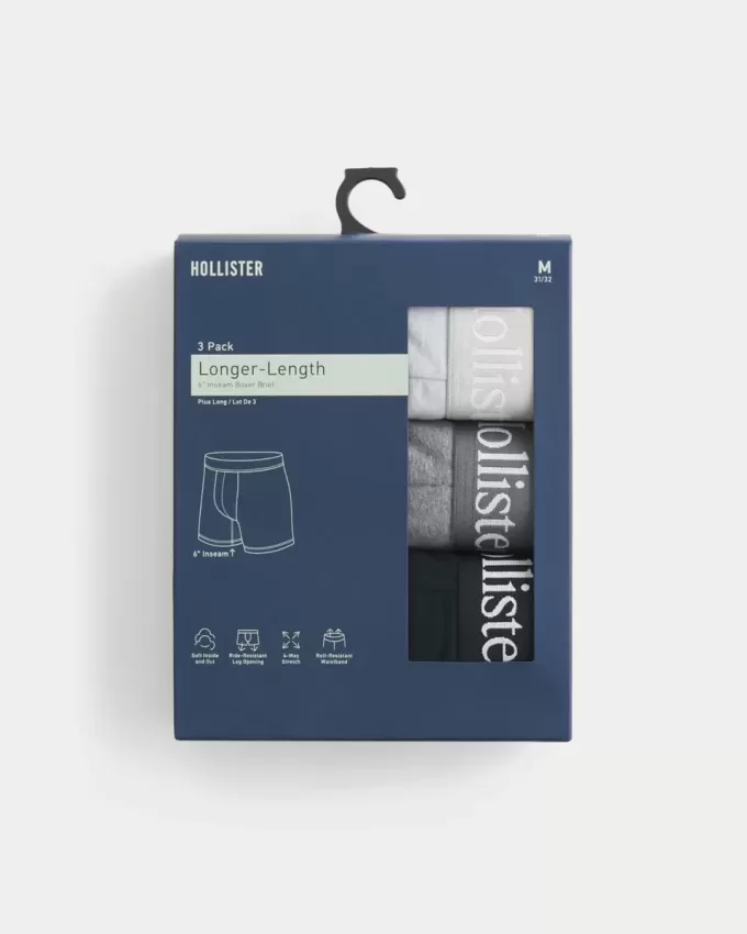 3er-Pack längerer Boxershorts