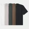 5er-Pack kastige T-Shirts mit Rundhalsausschnitt aus schwerer Baumwolle
