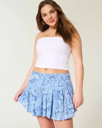 Abgestufter Mini-Skort mit asymmetrischem Saum