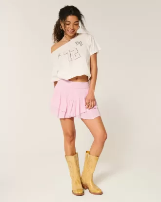Abgestufter Mini-Skort mit asymmetrischem Saum