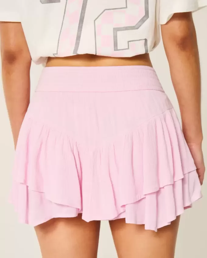 Abgestufter Mini-Skort mit asymmetrischem Saum
