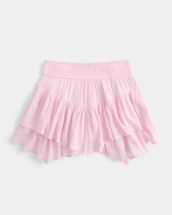 Abgestufter Mini-Skort mit asymmetrischem Saum