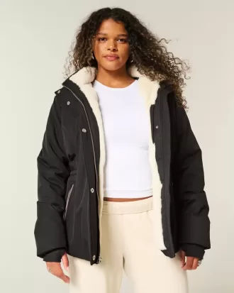 Allwetterjacke mit Kunstpelzfutter