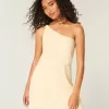 Asymmetrisches Minikleid aus Leinenmischung