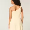 Asymmetrisches Minikleid aus Leinenmischung