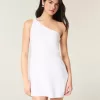 Asymmetrisches Minikleid aus Leinenmischung