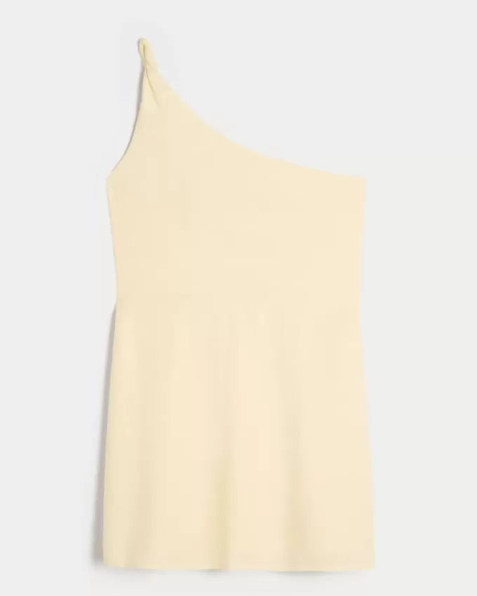Asymmetrisches Minikleid aus Leinenmischung