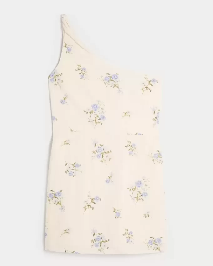 Asymmetrisches Minikleid aus Leinenmischung