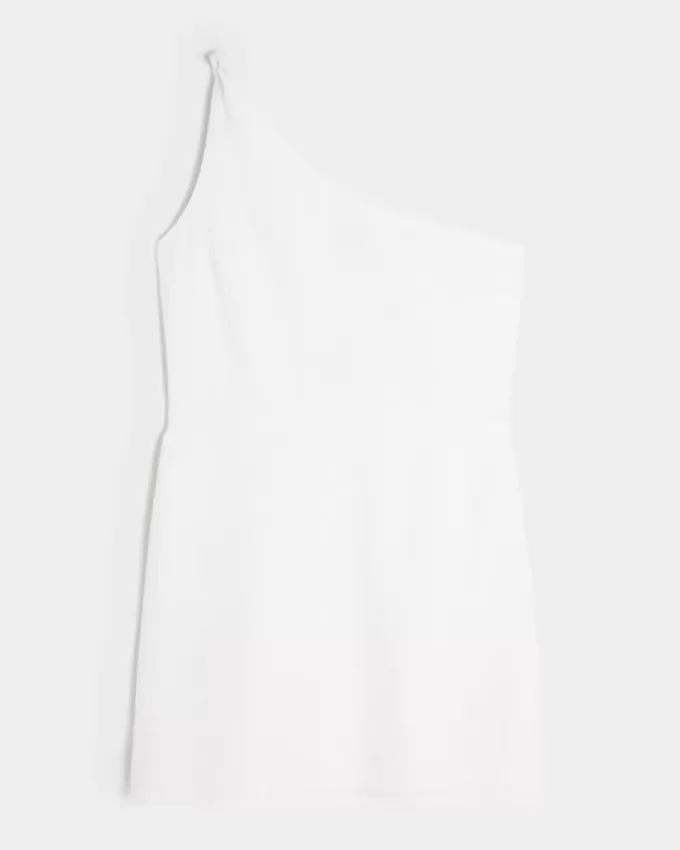 Asymmetrisches Minikleid aus Leinenmischung