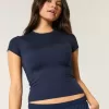 Weiches, nahtloses Longline-Baby-T-Shirt aus elastischem Stoff