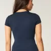 Weiches, nahtloses Longline-Baby-T-Shirt aus elastischem Stoff