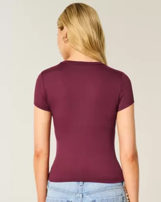 Baby-T-Shirt mit Rundhalsausschnitt aus weichem, nahtlosem Stretch-Stoff