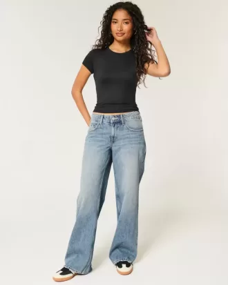 Baby-T-Shirt mit Rundhalsausschnitt aus weichem, nahtlosem Stretch-Stoff