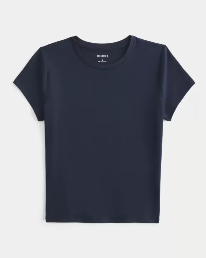 Weiches, nahtloses Longline-Baby-T-Shirt aus elastischem Stoff