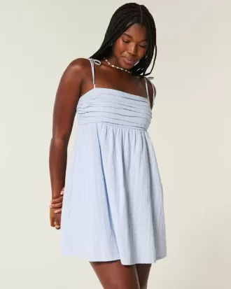 Babydoll-Minikleid mit Bindeträgern