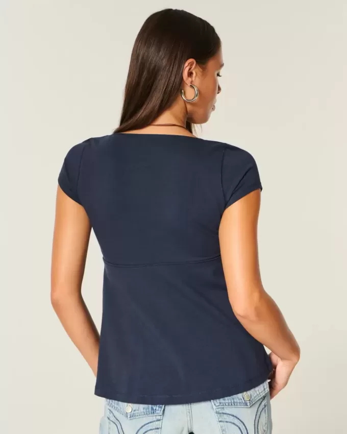 Babydoll-Oberteil mit einfachem Bindeband