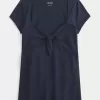 Babydoll-Oberteil mit einfachem Bindeband