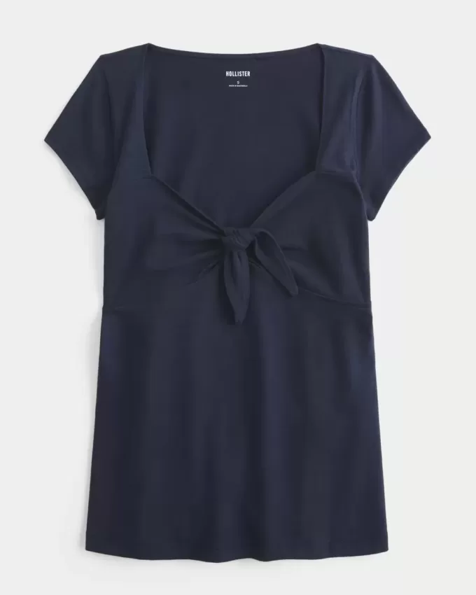Babydoll-Oberteil mit einfachem Bindeband