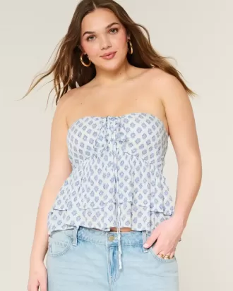 Babydoll-Oberteil mit gestuftem Neckholder
