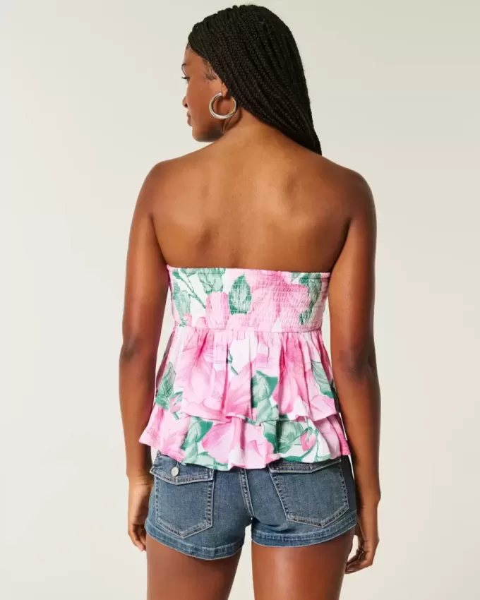 Babydoll-Oberteil mit gestuftem Neckholder