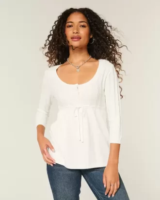 Babydoll-Pullover mit Zopfmuster