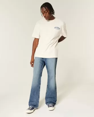 Baggy-Bootcut-Jeans im Waschmittelton