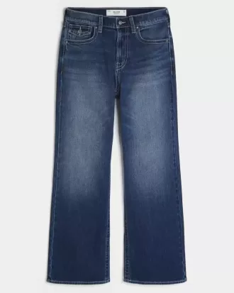 Baggy Bootcut-Jeans in dunkler Waschung