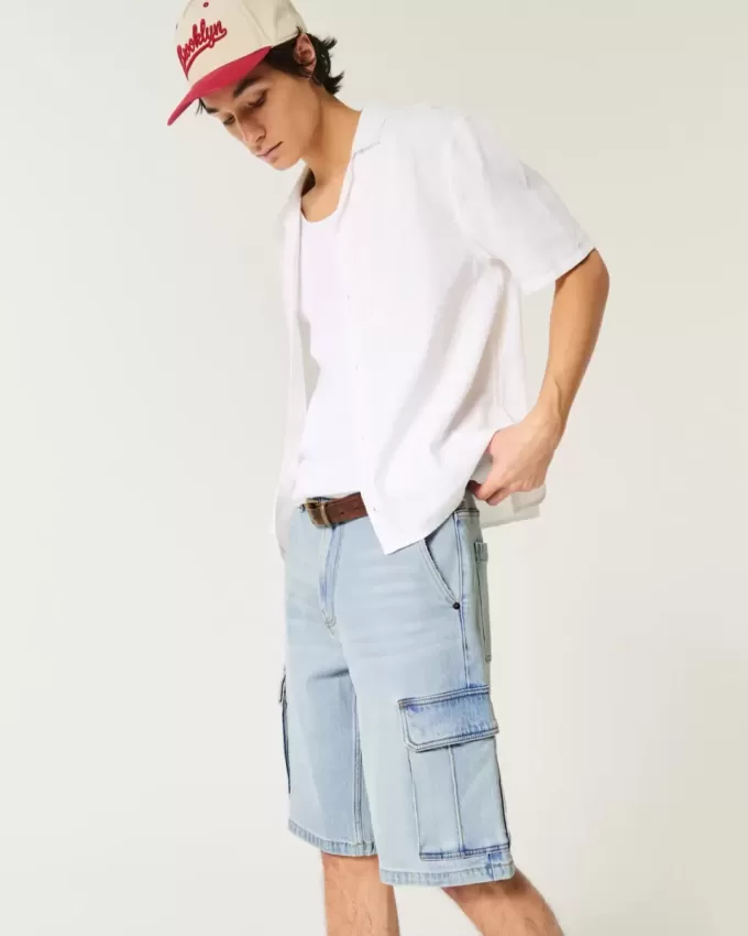 Baggy-Cargo-Shorts aus Denim