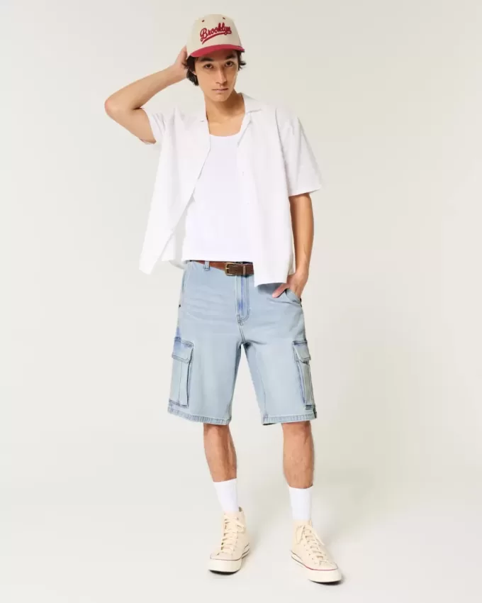 Baggy-Cargo-Shorts aus Denim