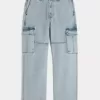 Baggy-Cargojeans in heller Waschung Baggy-Cargojeans in heller Waschung