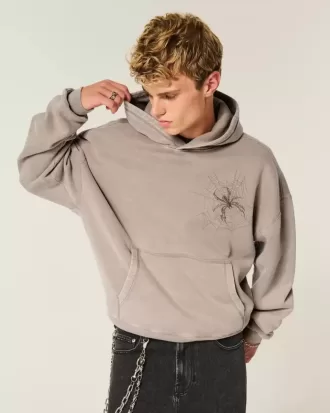 Baggy Cinch Spider Grafik Hoodie