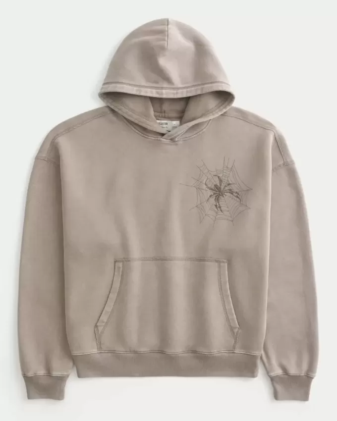 Baggy Cinch Spider Grafik Hoodie