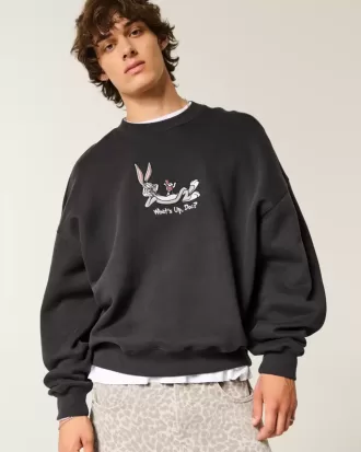 Baggy Cinch Sweatshirt mit Rundhalsausschnitt und Bugs Bunny-Grafik