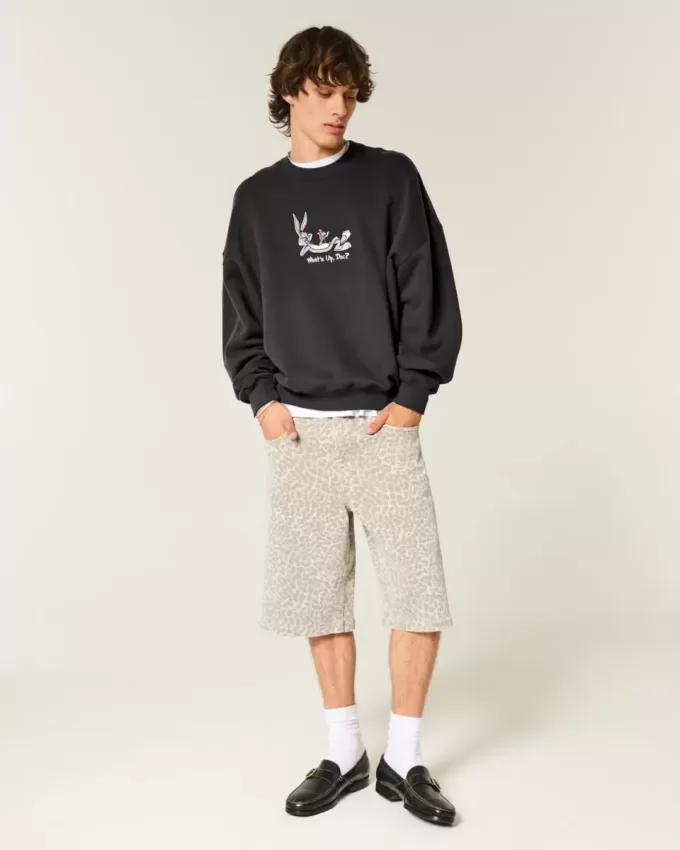 Baggy Cinch Sweatshirt mit Rundhalsausschnitt und Bugs Bunny-Grafik Baggy Cinch Sweatshirt mit Rundhalsausschnitt und Bugs Bunny-Grafik