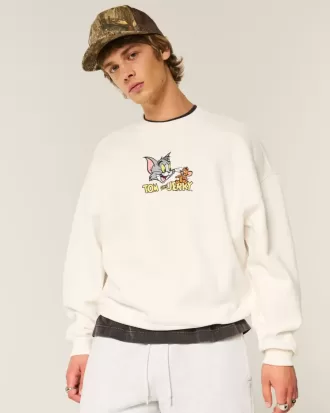 Baggy Cinch Tom und Jerry Grafik-Sweatshirt mit Rundhalsausschnitt