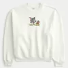 Baggy Cinch Tom und Jerry Grafik-Sweatshirt mit Rundhalsausschnitt