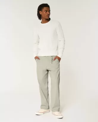Baggy-Hose aus Leinenmischung mit flexibler Taille