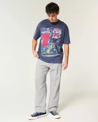 Baggy-Hose aus Leinenmischung mit flexibler Taille