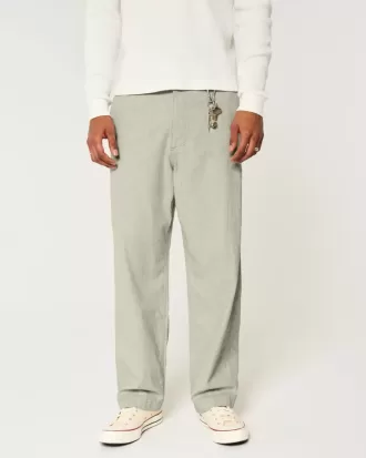Baggy-Hose aus Leinenmischung mit flexibler Taille