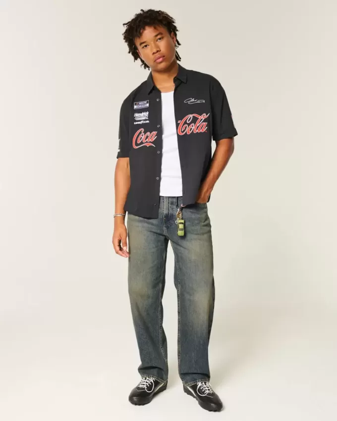 Baggy-Jeans in dunkler Waschung Baggy-Jeans in dunkler Waschung