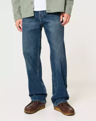 Baggy-Jeans in dunkler Waschung