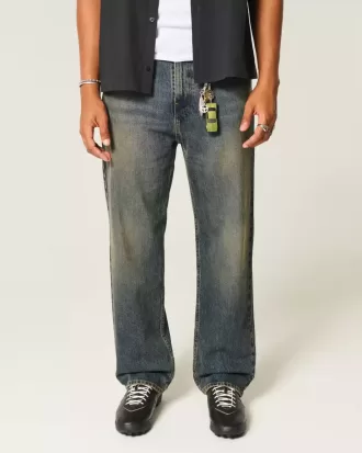 Baggy-Jeans in dunkler Waschung