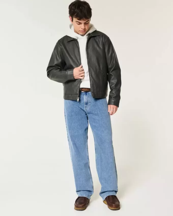 Baggy-Jeans in heller Waschung Baggy-Jeans in heller Waschung