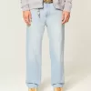 Baggy-Jeans in heller Waschung