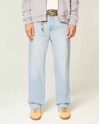 Baggy-Jeans in heller Waschung
