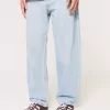 Baggy-Jeans in heller Waschung