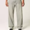Baggy-Jeans in heller Waschung