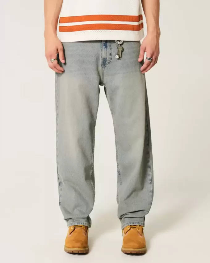 Baggy-Jeans in heller Waschung Baggy-Jeans in heller Waschung